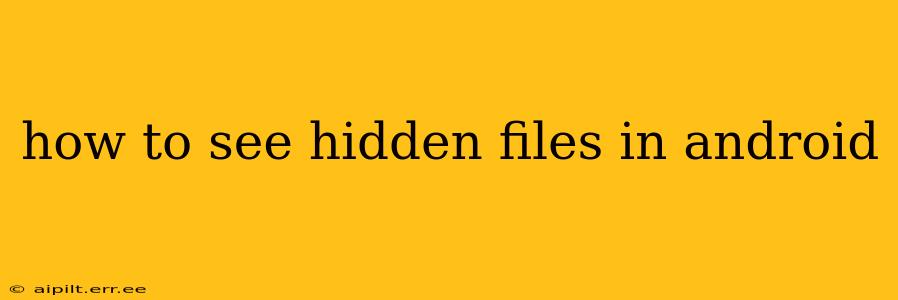 how to see hidden files in android