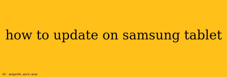 how to update on samsung tablet