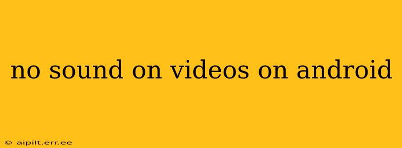 no sound on videos on android